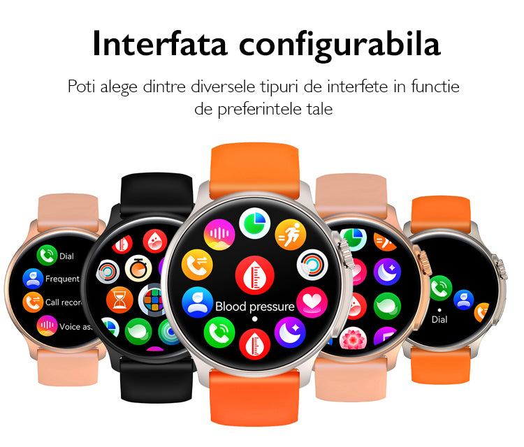 Ceas Smartwatch Femei TechONE K58 Ultra, Auriu Ceas Smartwatch Femei TechONE K58 Ultra, Auriu